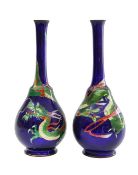 A pair of Japanese ginbari cloisonné vases