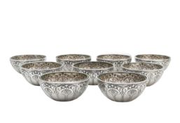 A set of nine WMF silver-plated finger bowls