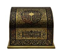 An Edwardian boullework stationery casket,