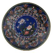 A Japanese cloisonné enamel charger