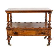 A walnut side table or etagere