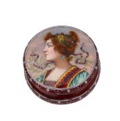 A Continental enamel box and cover