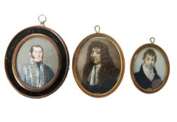 Three portrait miniatures of gentleman,