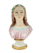 A Royal Worcester glazed Parian bust, 'The Veiled Bride'