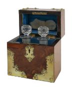 A small walnut veneered decanter box