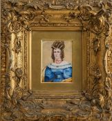 A portrait miniature on ivory of a young lady