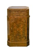 An Art Deco walnut sewing cabinet
