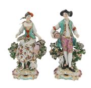 Two Derby porcelain patch figures