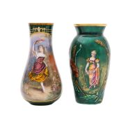 Two French enamel vases