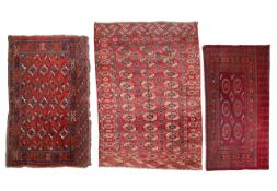 Three Tekke Turkmen and Bokhara rugs