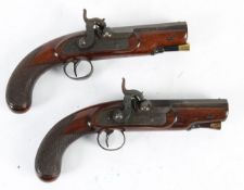 A pair of Clough of Bath overcoat flintlock pistols