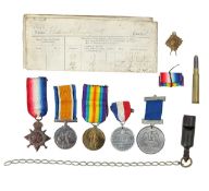 A WWI medal trio, and Royal Navy Service Certificate