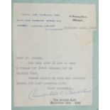 An autograph book, including Clementine Churchill, actors, cricket players and musicians