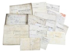 A collection of early 18th century and later indentures
