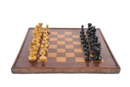 A Jacques style boxwood chess set and board