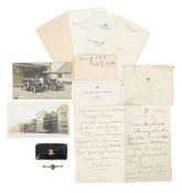 Royal Interest: an Edward Prince of Wales 18ct gold tie pin and ephemera