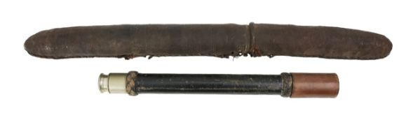 A Naval refracting telescope and an early 19th century chart holder