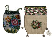 A Regency needlework and a beadwork purse