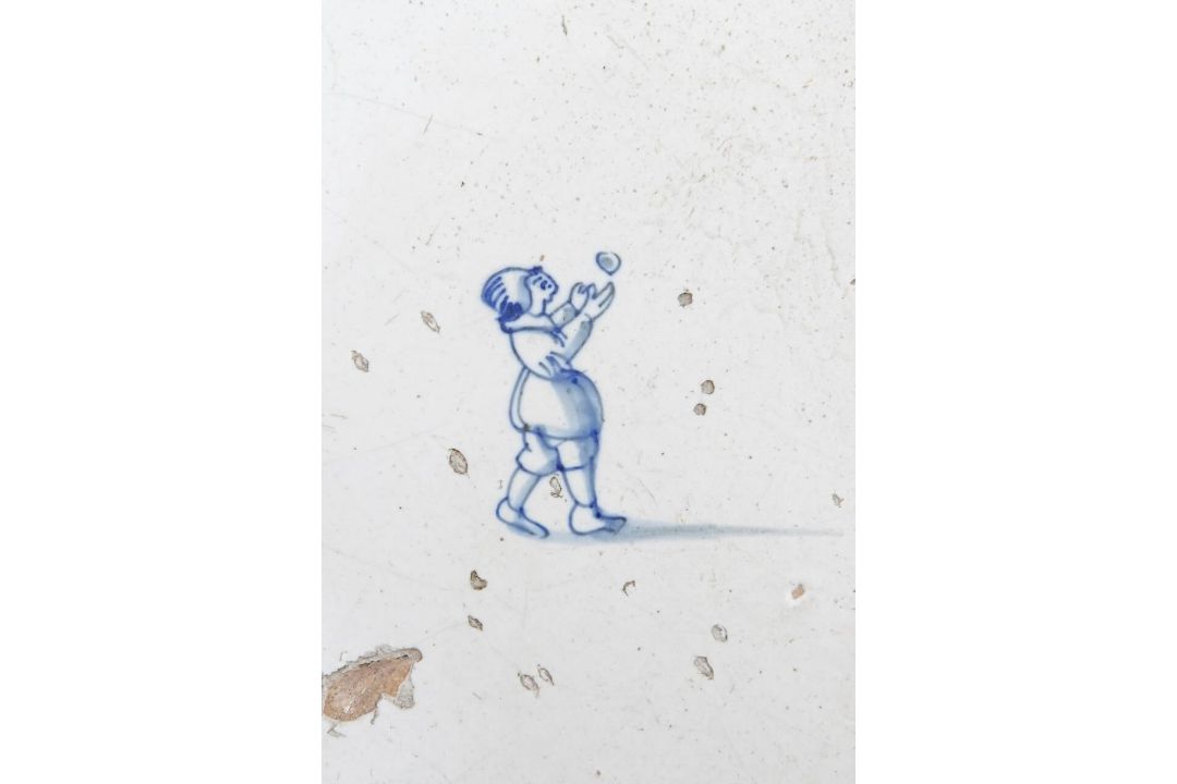 A group of five Dutch and English pottery tiles, - Image 2 of 2