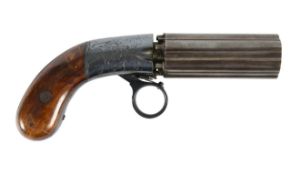 A J.P Cooper Patent 80 bore six shot percussion pepperbox revolver