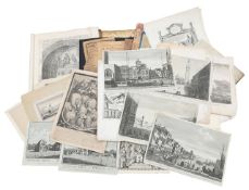 A large collection of book plates and engravings