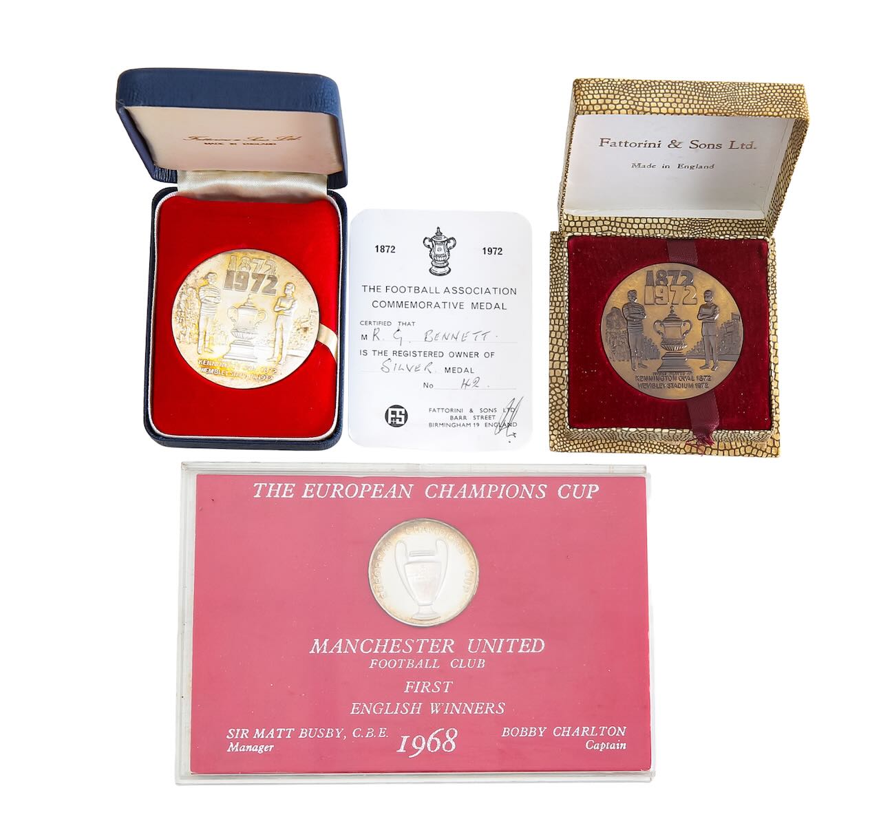 Football Interest: two FA and one European Champions Cup medal