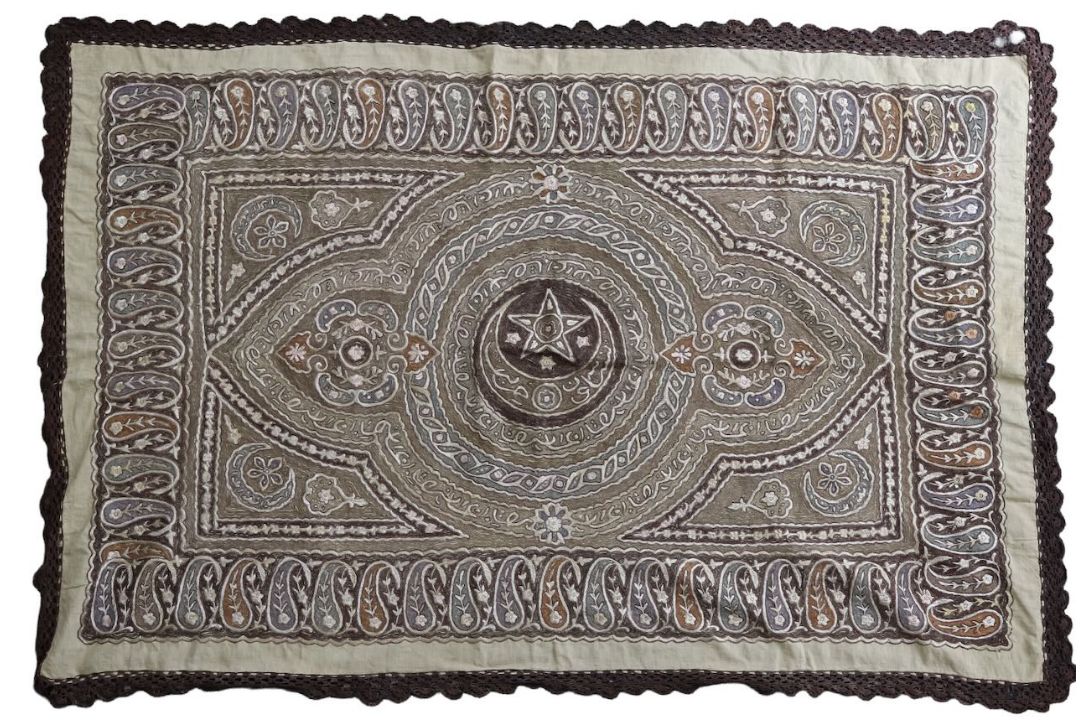 An Ottoman metallic thread embroidered shawl - Image 2 of 3