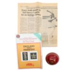 A signed cricket ball and One Day International Programme