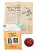 A signed cricket ball and One Day International Programme