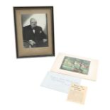 Winston Churchill: a signed photograph and Christmas card
