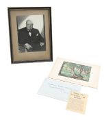 Winston Churchill: a signed photograph and Christmas card