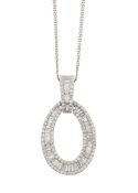 A diamond encrusted oval pendant
