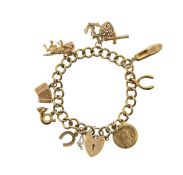 A 1970's 9ct charm bracelet