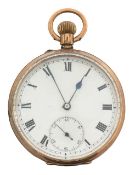 A 9ct gold keyless open faced pocket watch