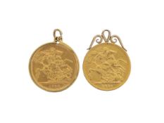 A Elizabeth II and George V full sovereign mounted