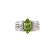 An 18ct peridot and diamond dress ring