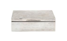 An Elizabeth II silver cigarette box