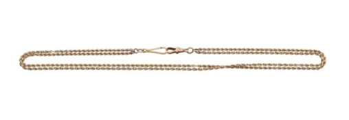 An Albert double rope twist chain with swivel clasp