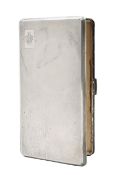 A George VI silver cigarette case, and a German silver compact