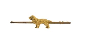 A 14ct gold spaniel dog brooch