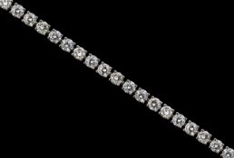 A diamond tennis bracelet
