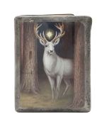 A German silver enamelled cigarette case