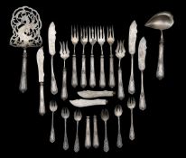 A Continental silver plated flatware service