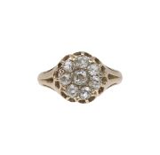 An old cut diamond cluster ring
