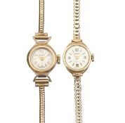 Two 9ct gold lady's bracelet wristwatches