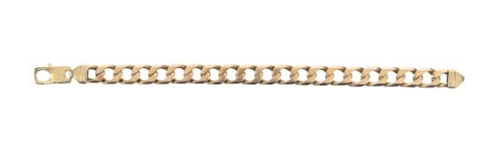 A heavy 9ct gold flattened curb link bracelet