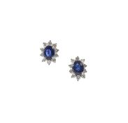A pair of 18ct gold, sapphire and diamond-set cluster ear studs