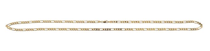 An Italian gold figaro necklace