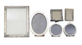 A group of six silver photograph frames