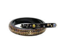 A Chanel double link bangle bracelet